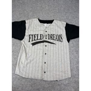 Vintage Field Of Dreams Badger Sport Jersey Shirt Mens Large Striped Sportswear